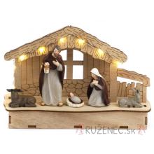 Wood Nativity Scene - 13x20x8.5cm