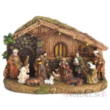 Nativity Scene - LED lights - 23x37x18cm - music