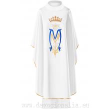 Fehér hímzett miseruha Mária monogram + liliom