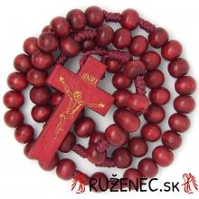 Wood knotted rosary – 7mm bordo