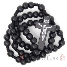 Wood knotted rosary – 7mm black wood