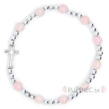 Rose quartz Rosary Bracelet on elastic