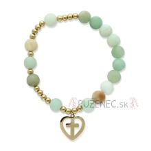 Exclusive Rosary Bracelet on elastic - amazonite pearls