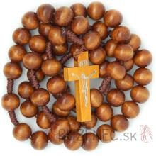 Wood knotted rosary – 10mm brown