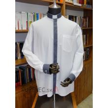 White Clergy shirt -  with graphite lining