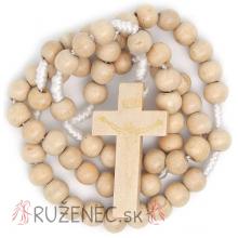 Wood knotted rosary – 7mm light wood