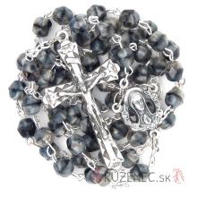 Rosary - 6mm gray + marble shine beads