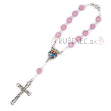 Auto rosary - pink balls