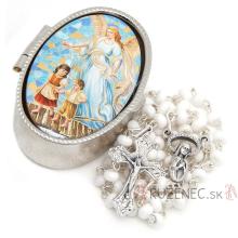 Rosary with zinc alloy box - Guardian Angel