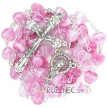 Rosary - large pink hearts 8mm