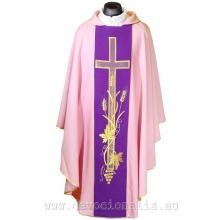 Rose chasuble - embroidery cross + ears