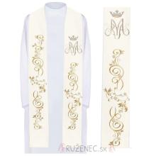 Stole white ecru  with embroidery - Maria - 0503