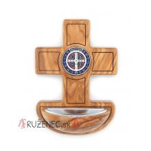 Holy water font - olive wood - 13cm