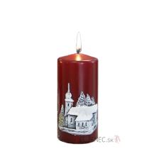 Christmas candle - 6cm x 12cm - red